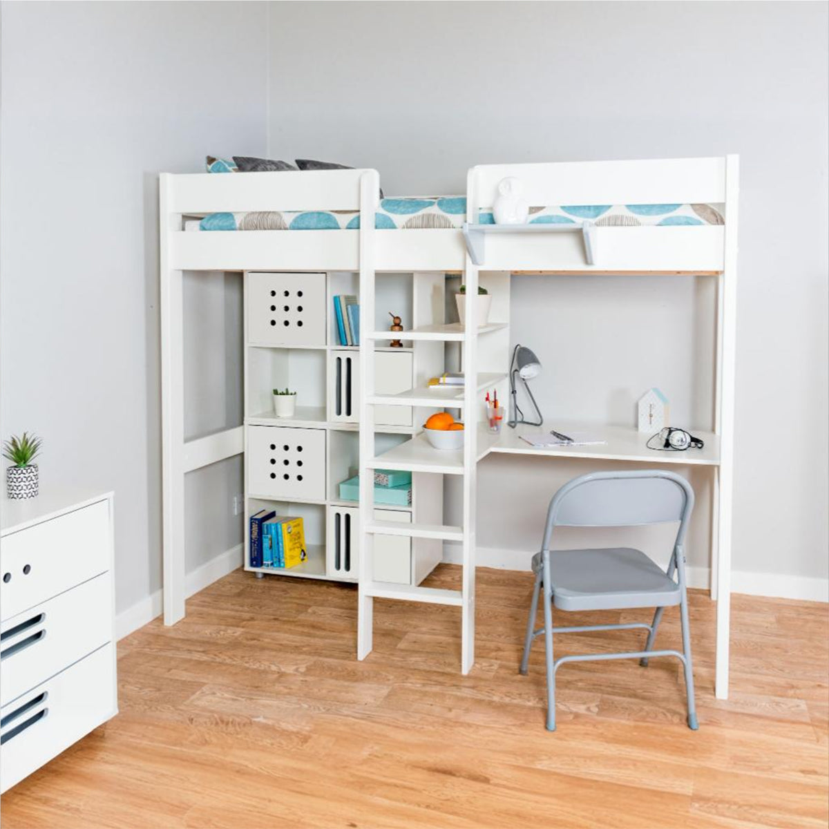 Stompa Duo 6 High Sleeper + 2 Cubes 4 Doors White