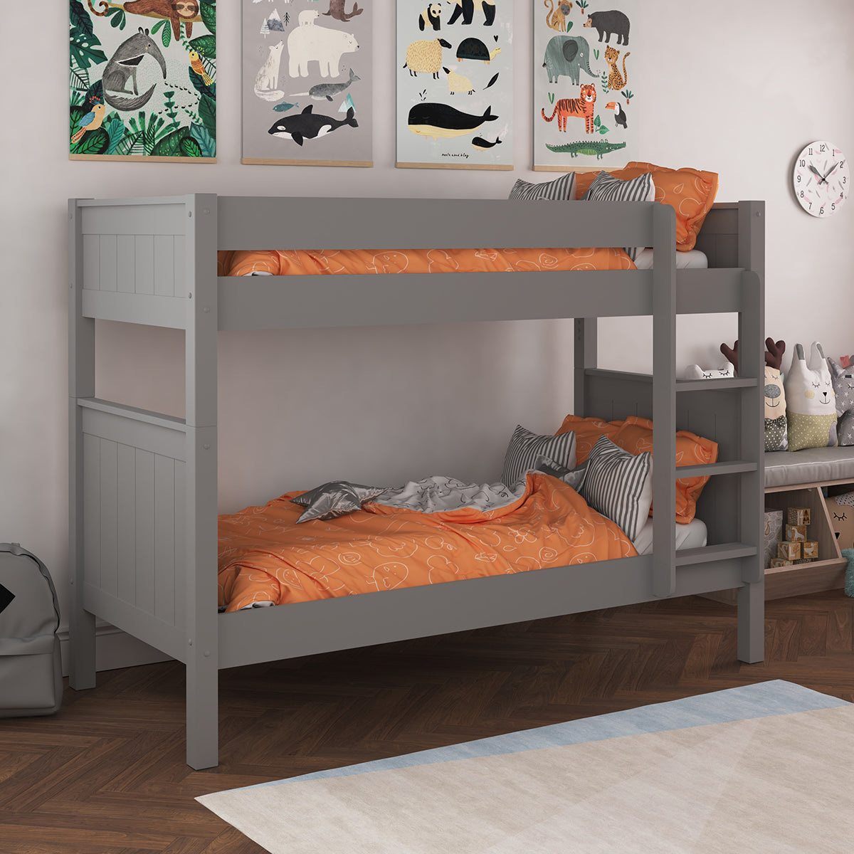 New Classic Bunk Bed Frame Only Grey