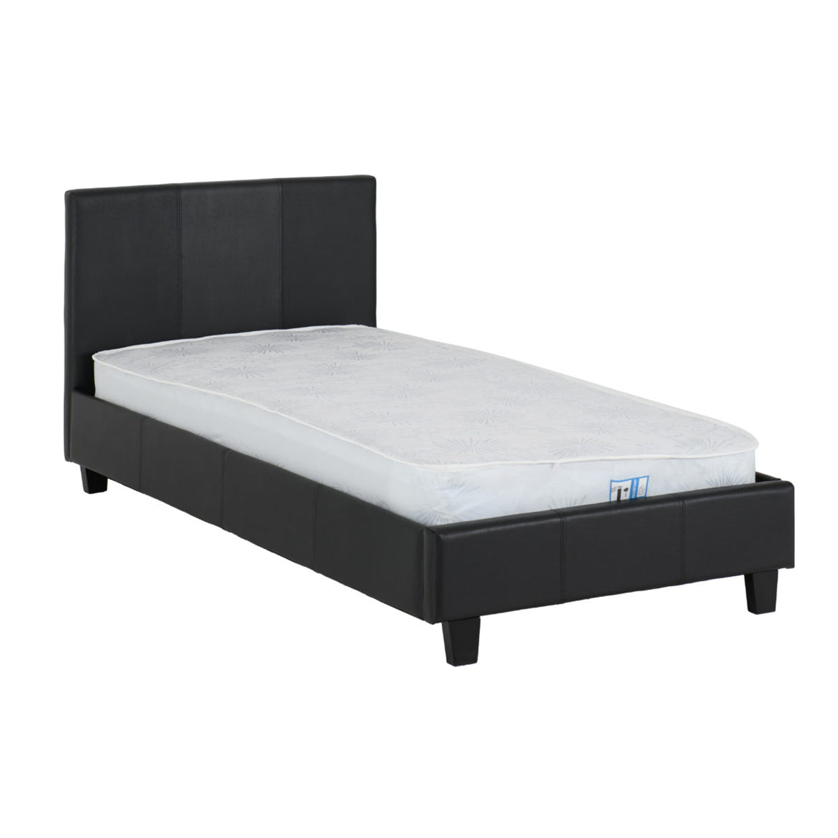 Prado 3FT Bed - Black Faux Leather