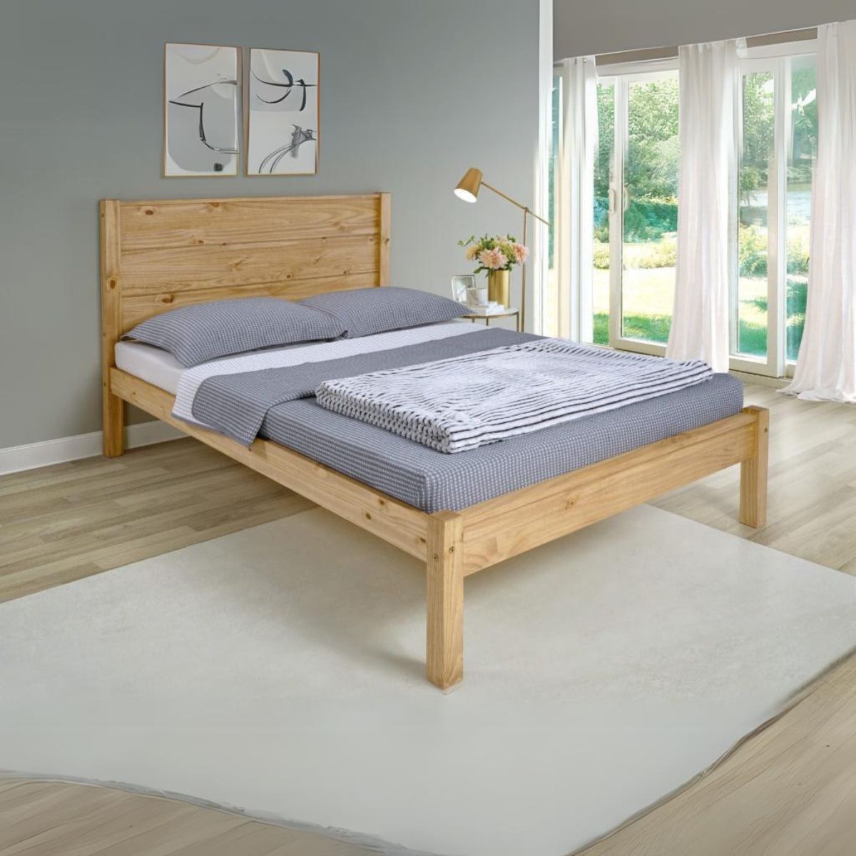 Barton 4FT6 Bed - Waxed Pine