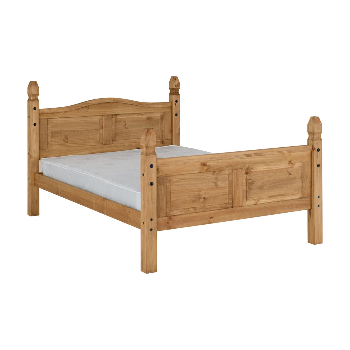 Corona 4FT6 Bed High Foot End - Distressed Waxed Pine