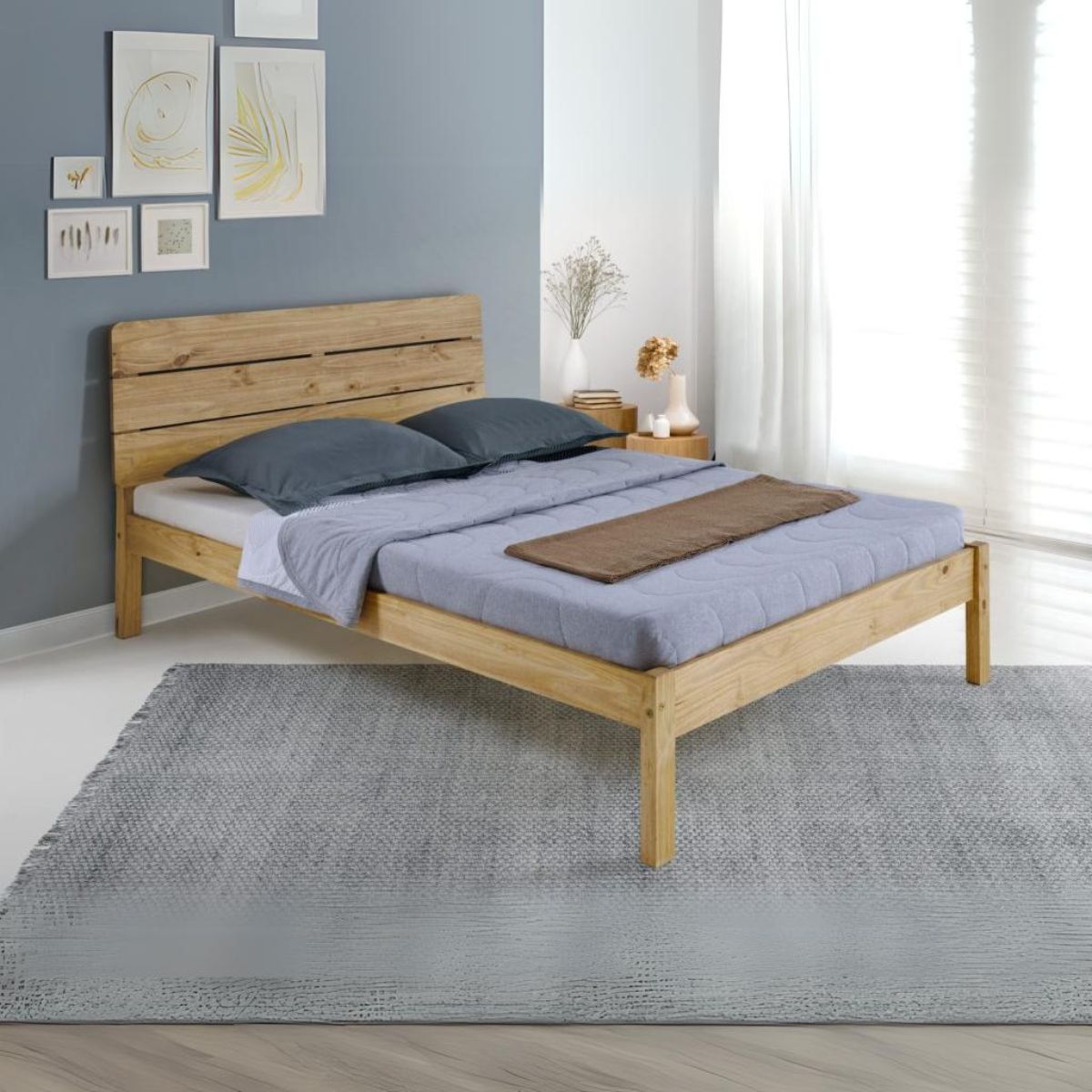 Ronan 4FT6 Bed - Waxed Pine