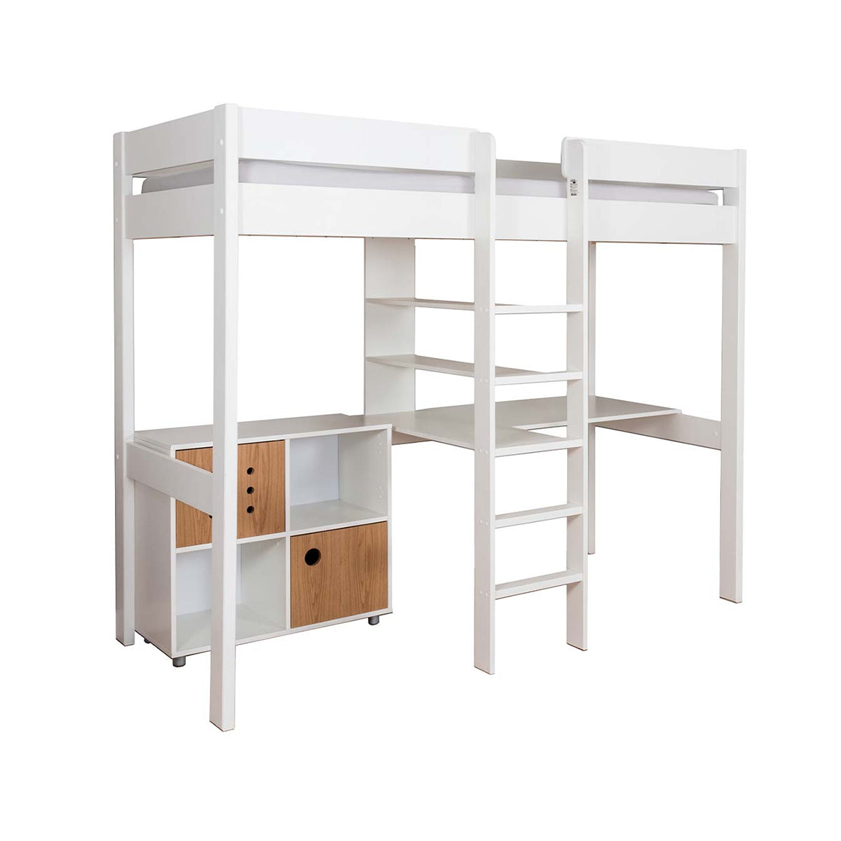 Stompa Duo High sleeper And Cube Unit With A Pair Of Oak Doors