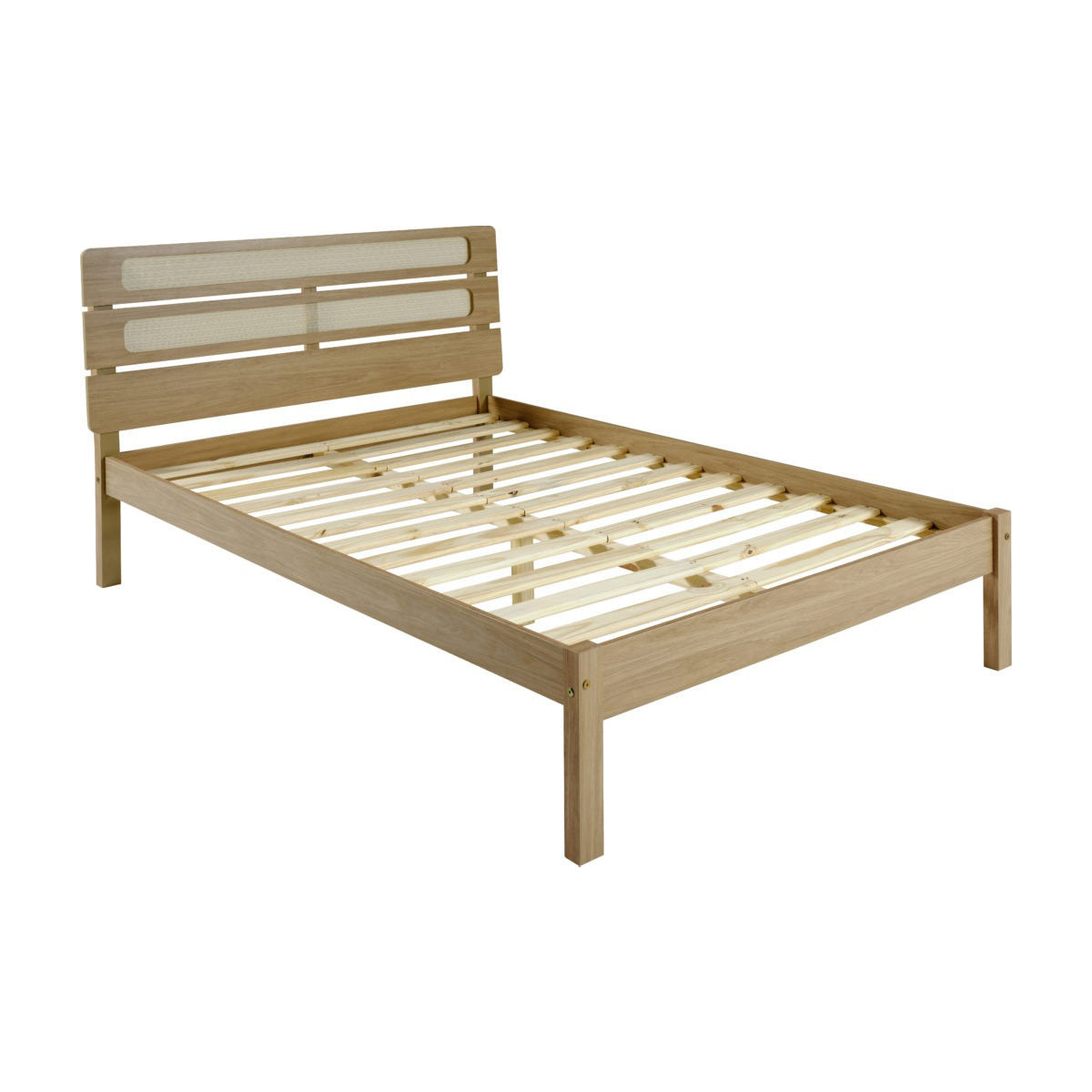 Santana 5FT Bed - Light Oak/Rattan Effect