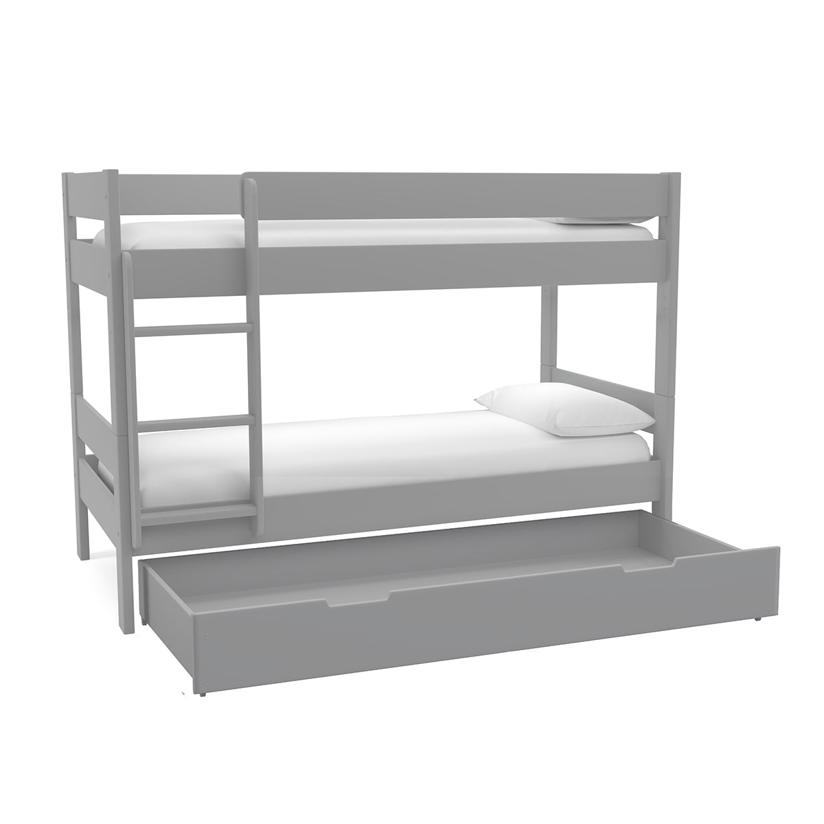 Compact Bunk Bed With Trundle Drawer Grey