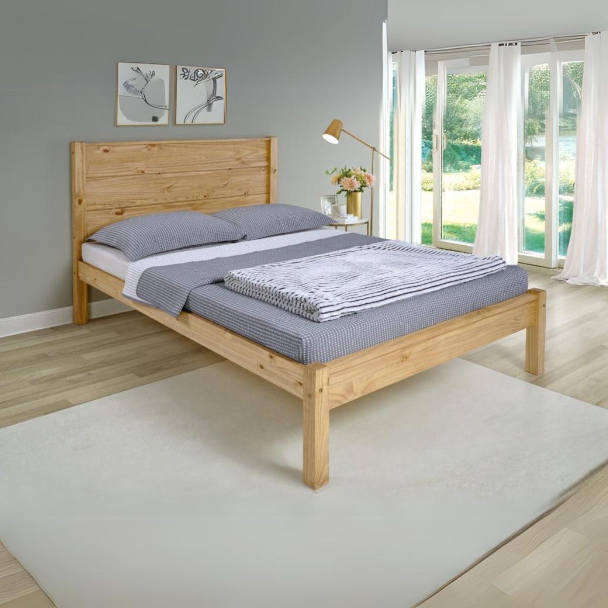 Barton 5FT Bed - Waxed Pine