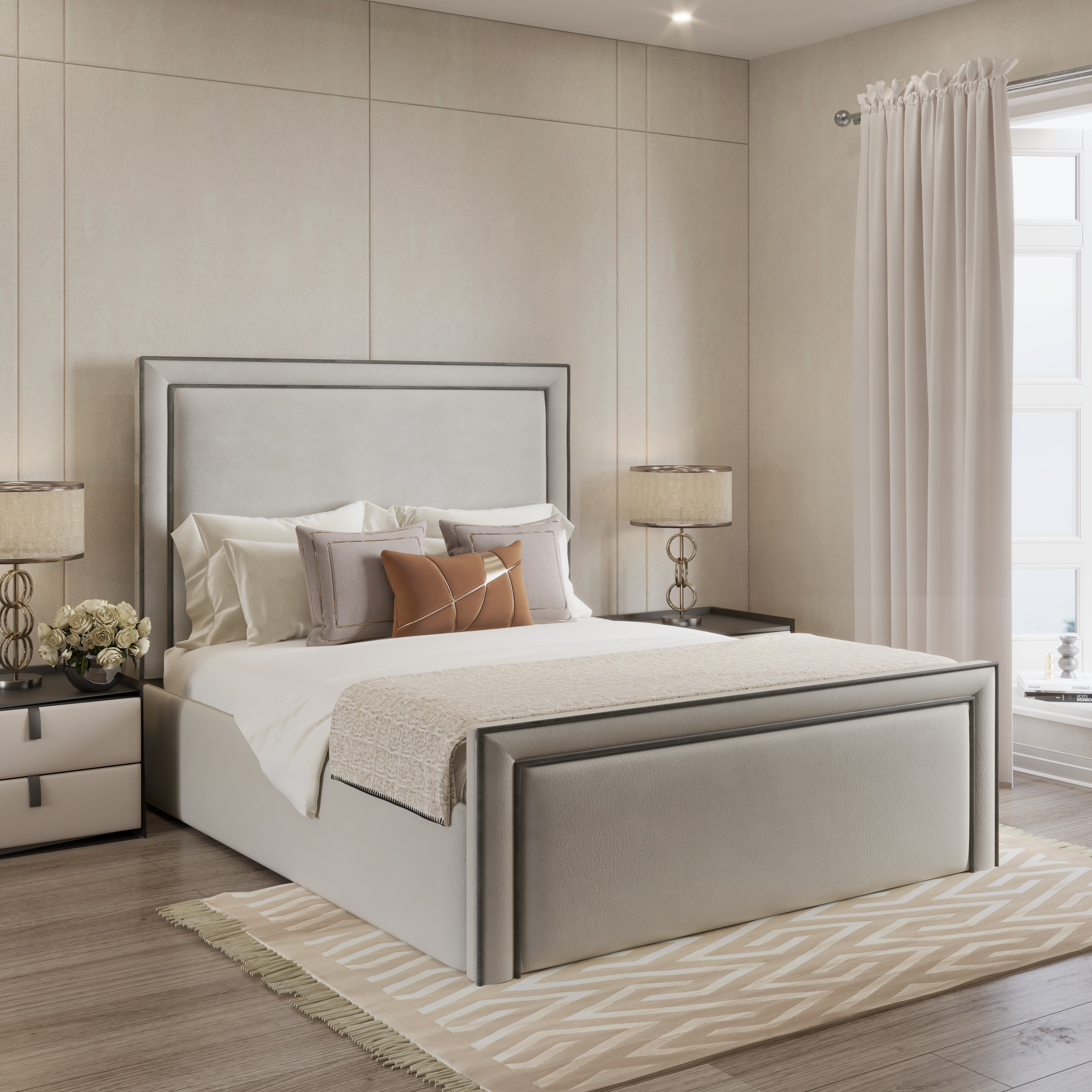 Eternal Bliss Piping Bed Frame