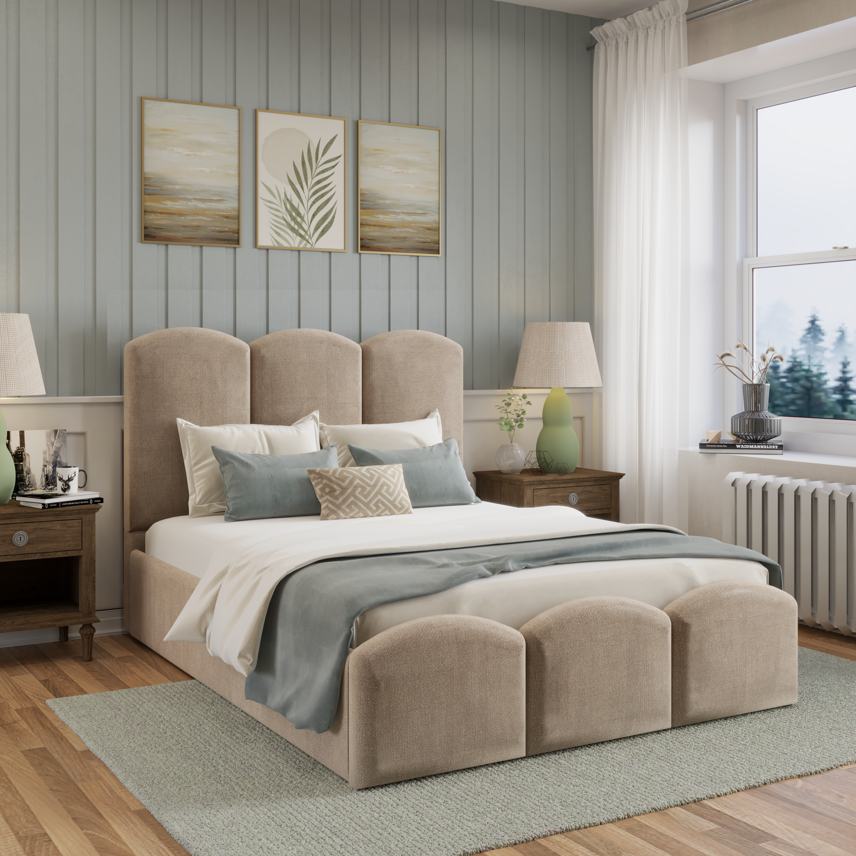 Coral Bedframe Ottoman