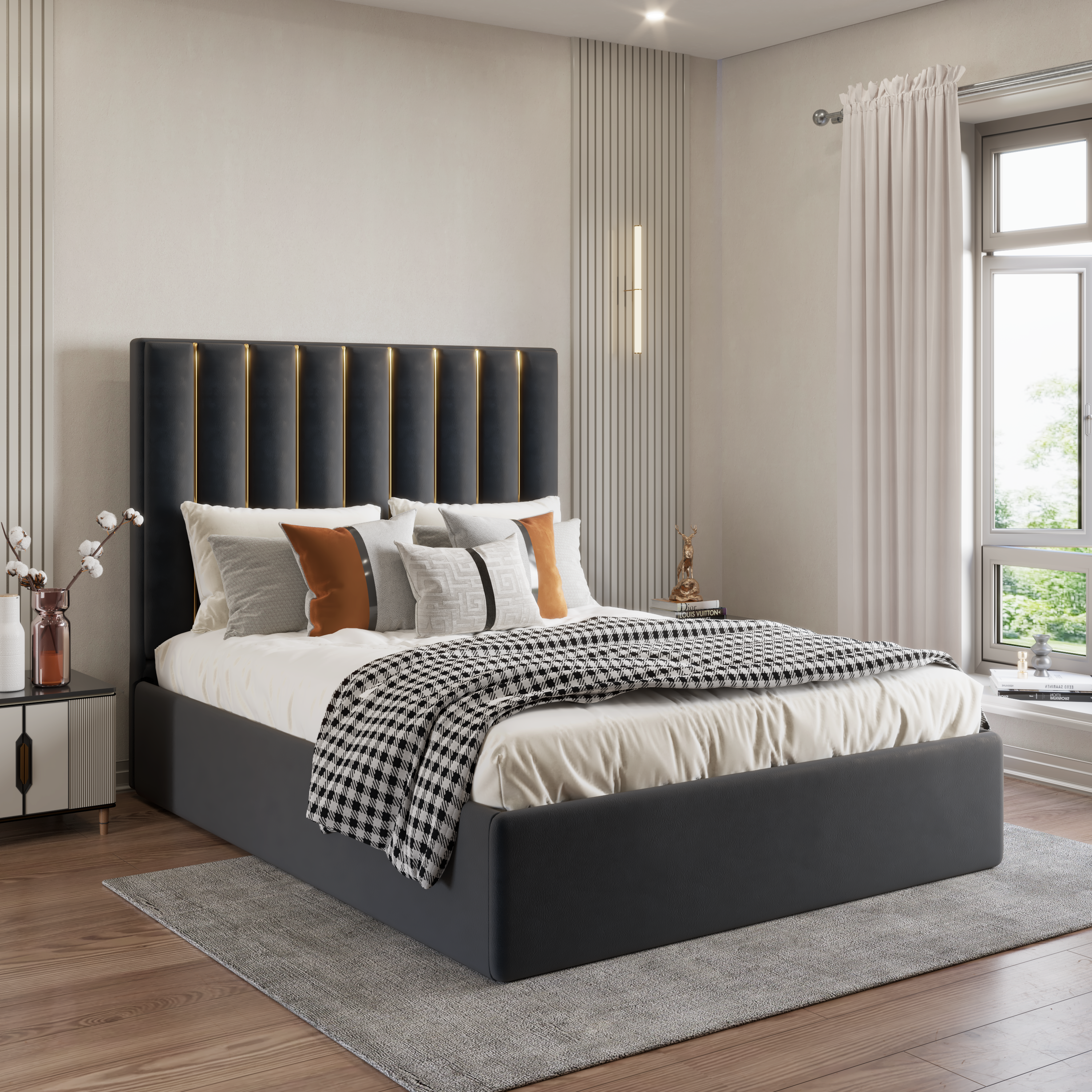 Enigma Rest Gold Metal Accents Bed Frame