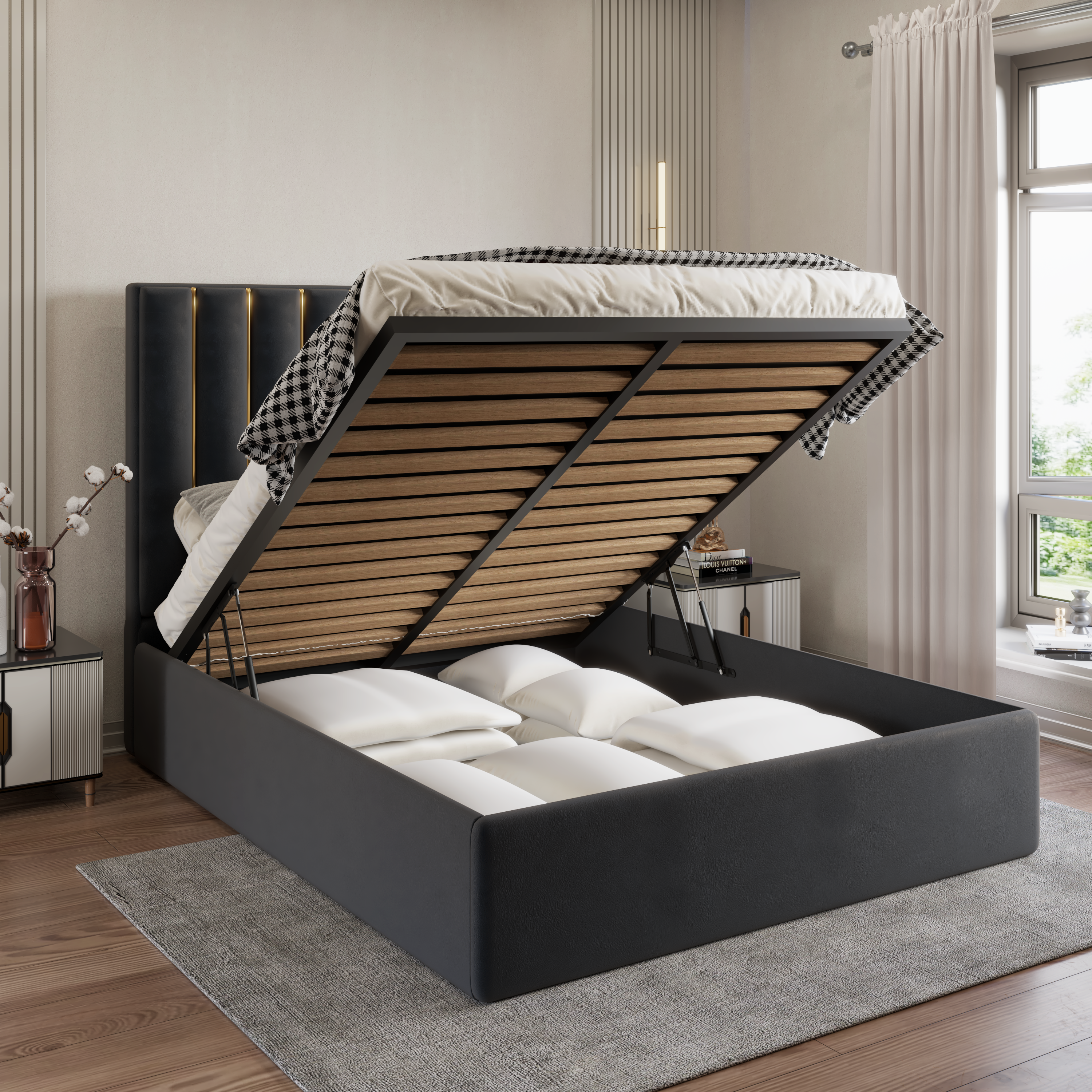 Enigma Rest Gold Metal Accents Bed Frame