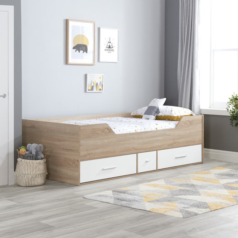 Camden Cabin Bed White & Oak Effect