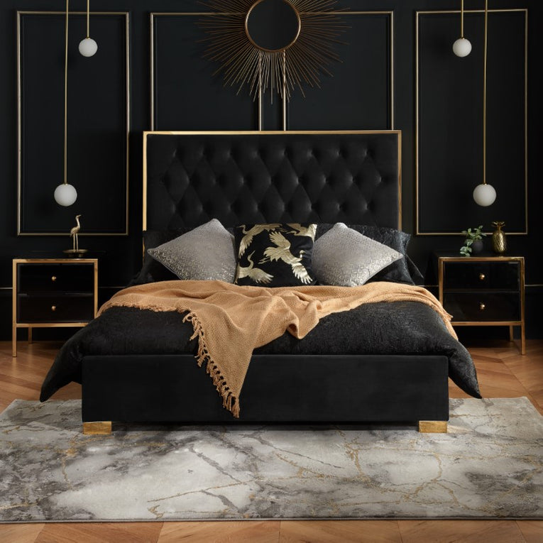 Chelsea Fabric Bed Black