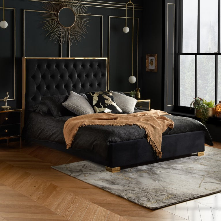 Chelsea Fabric Bed Black