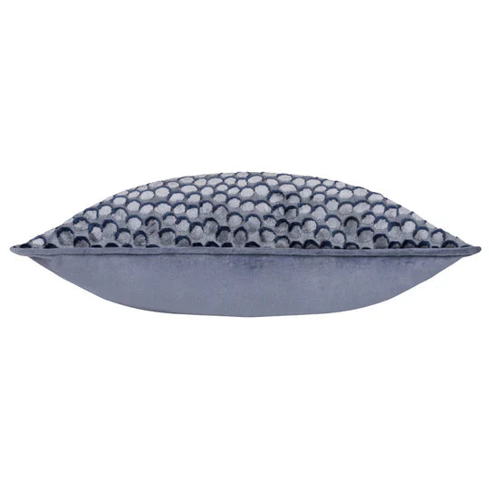 Lanzo Cut Velvet Piped Cushion Moonbeam