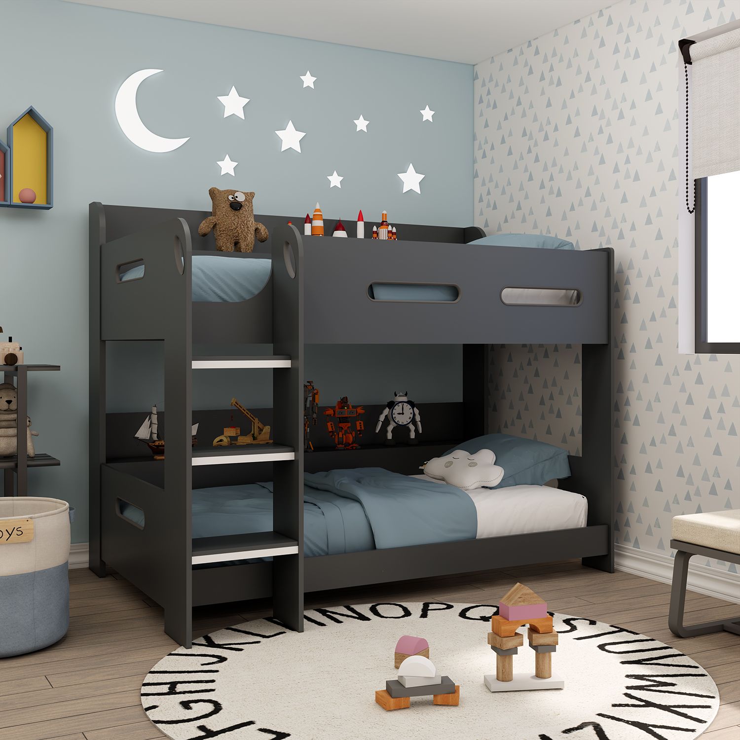 Kidsaw Single Bunk Bed – Anthracite