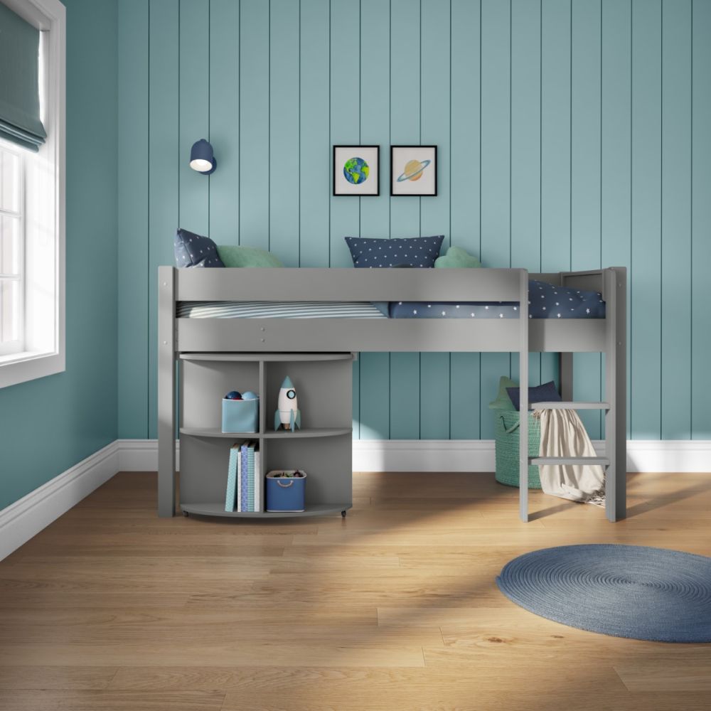 New Classic Midsleeper With Pull Out Desk Grey