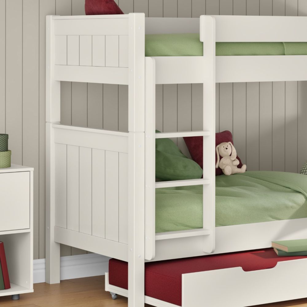 New Classic Bunk Bed With Open Trundle White