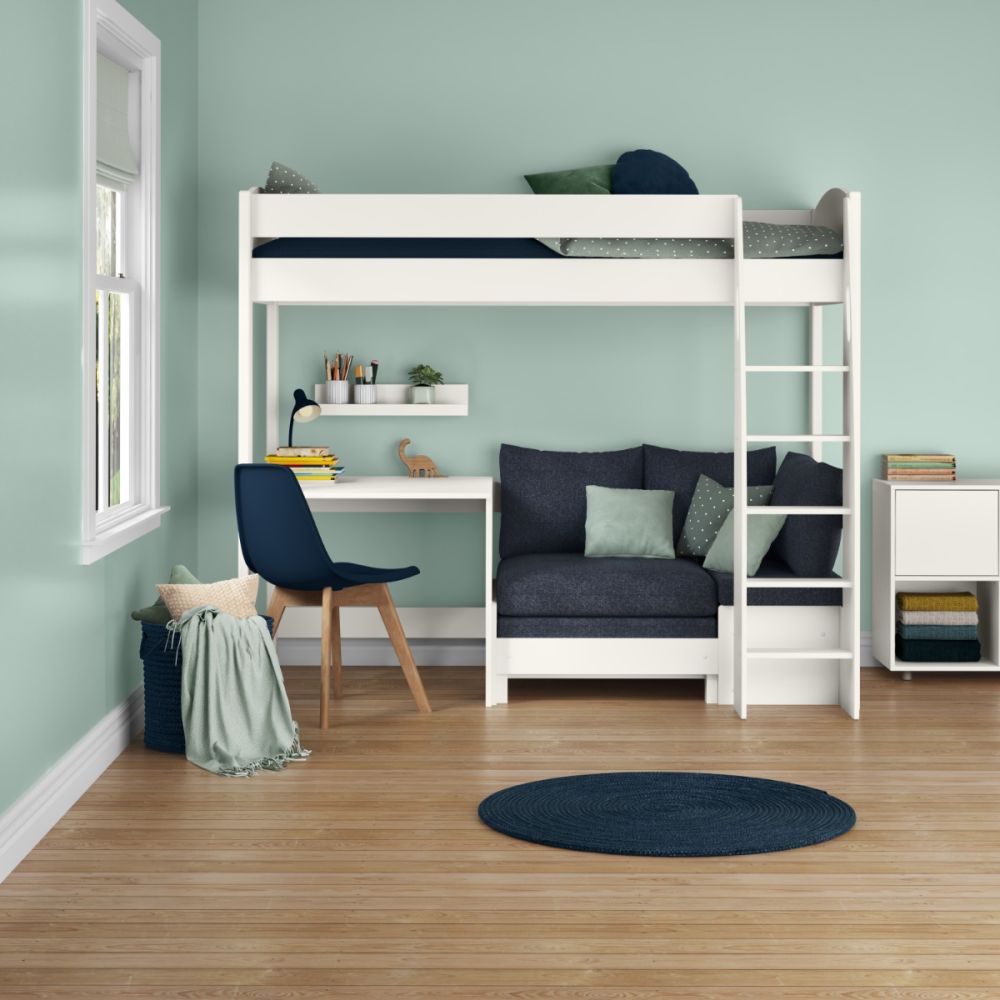 High sleeper, Sofa, Fixed Desk Sofa Blue