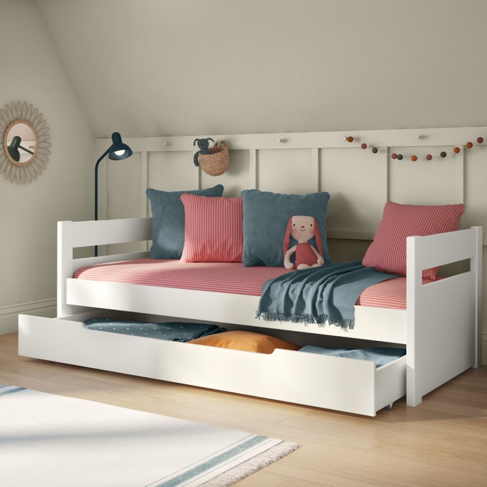 Uno White Cabin Bed With Trundle Drawer