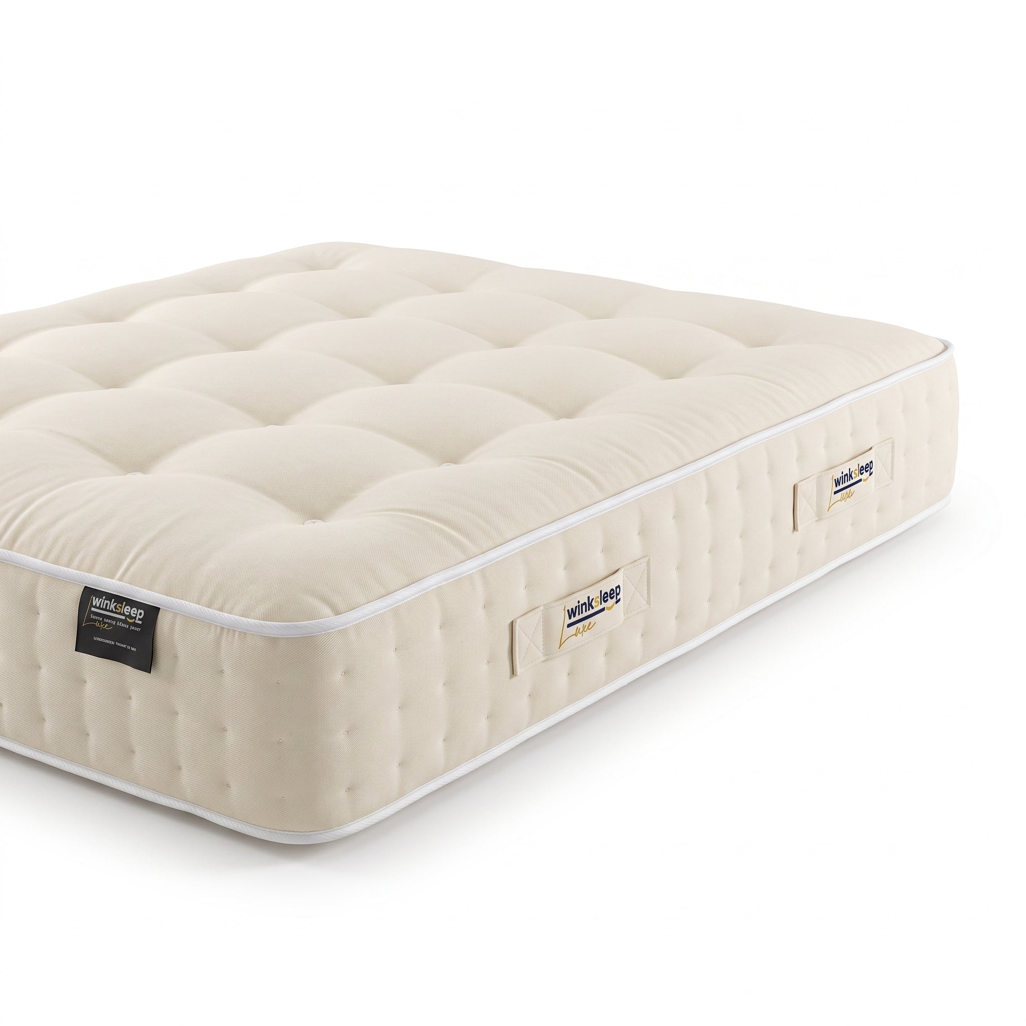 WinkSleep LUXE Heritage Natural 1500 Mattress – 25cm Deep, Adaptive Core™ Pocket Springs with Wool, Silk, Cashmere & Cotton