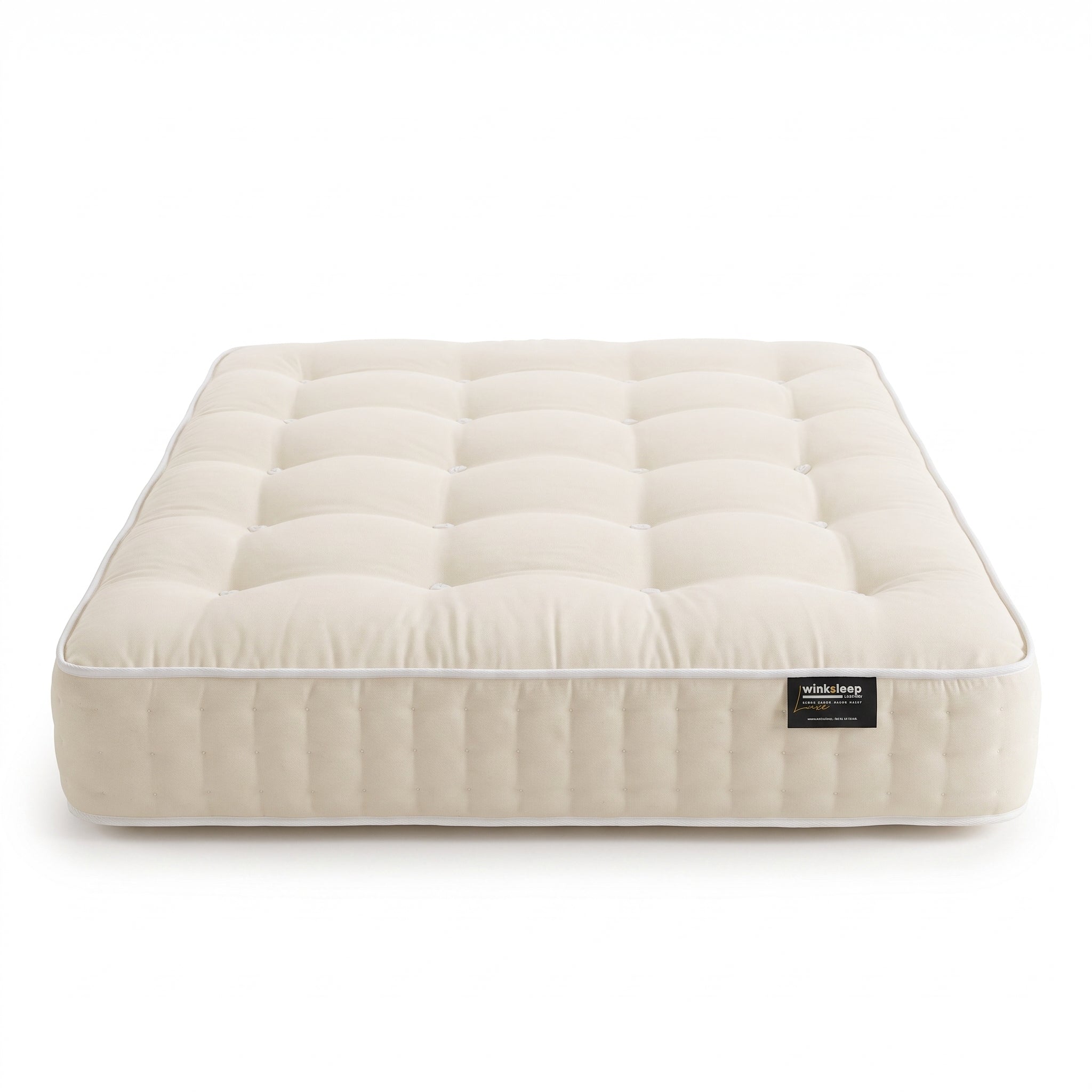 WinkSleep LUXE Heritage Natural 1500 Mattress – 25cm Deep, Adaptive Core™ Pocket Springs with Wool, Silk, Cashmere & Cotton