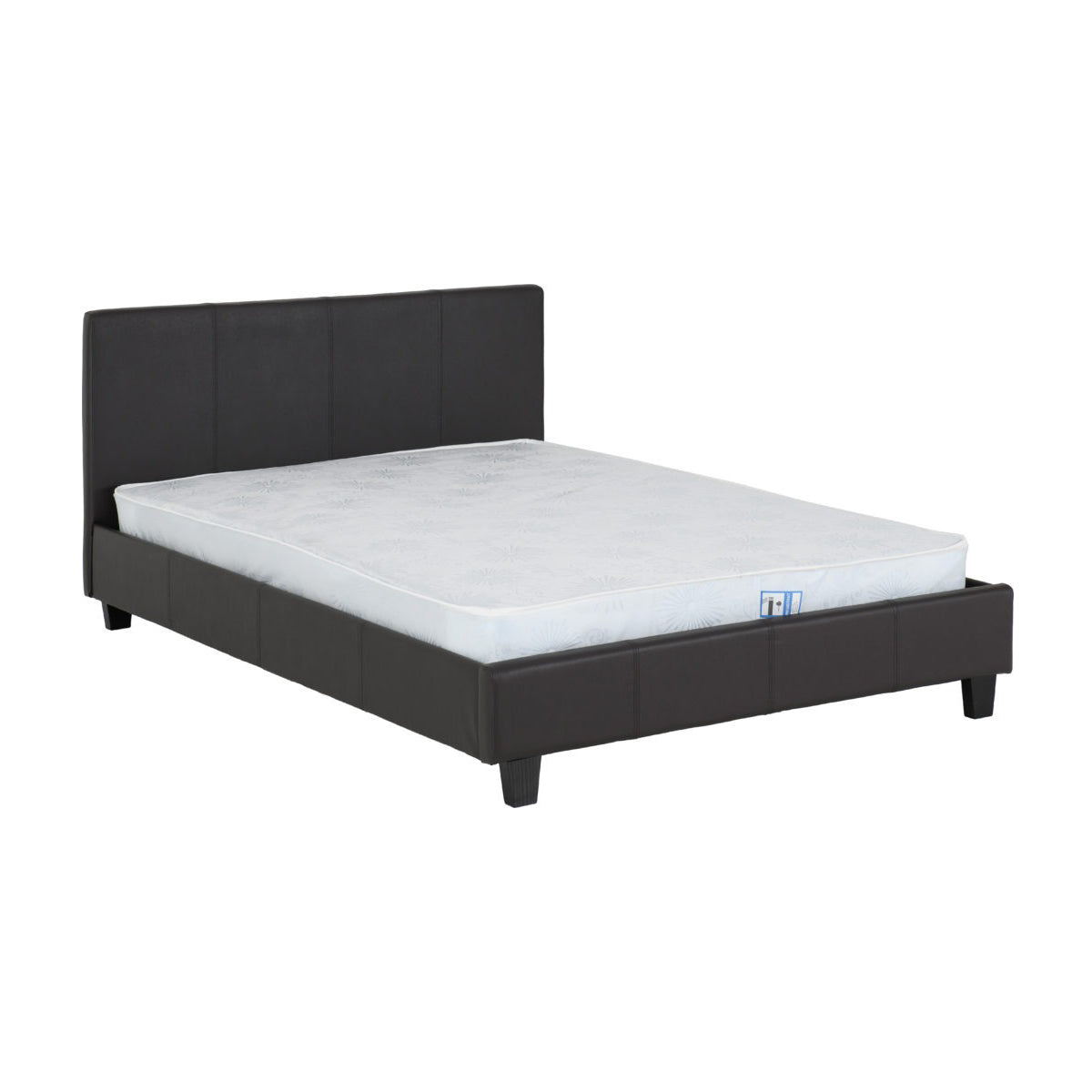 Prado 4FT Bed - Brown Faux Leather