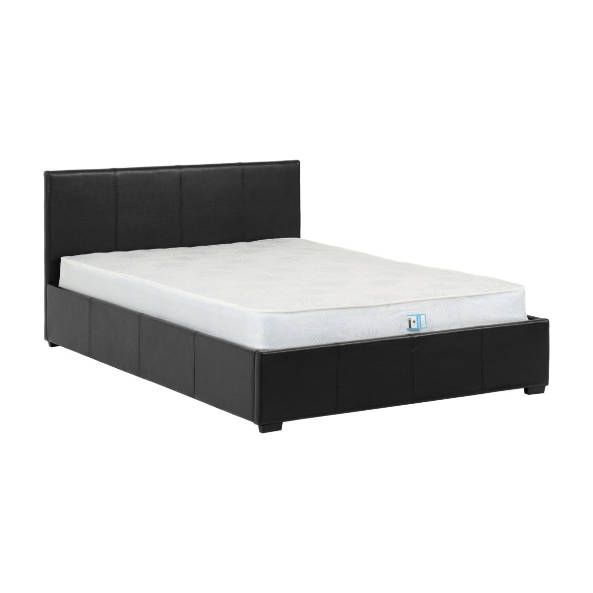 Waverley 4FT6 Storage Bed - Black Faux Leather