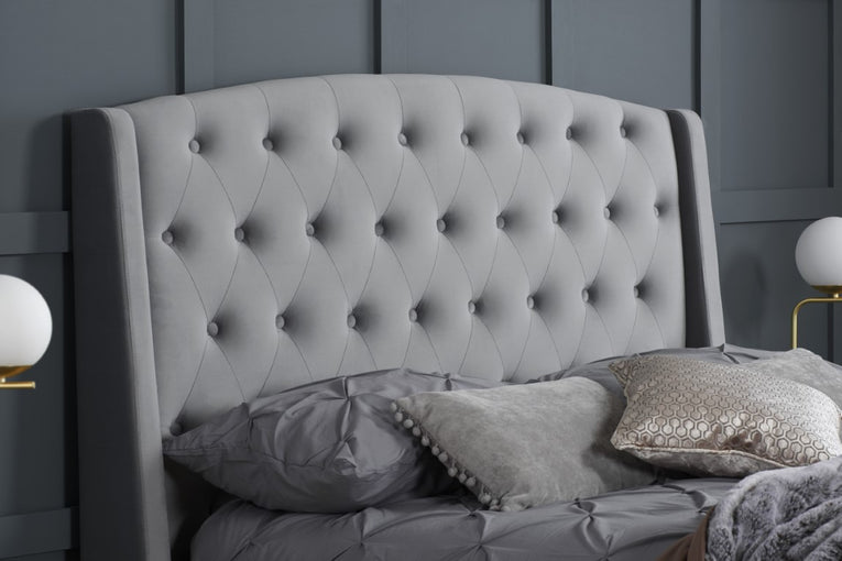 Balmoral Fabric Bed Grey Velvet