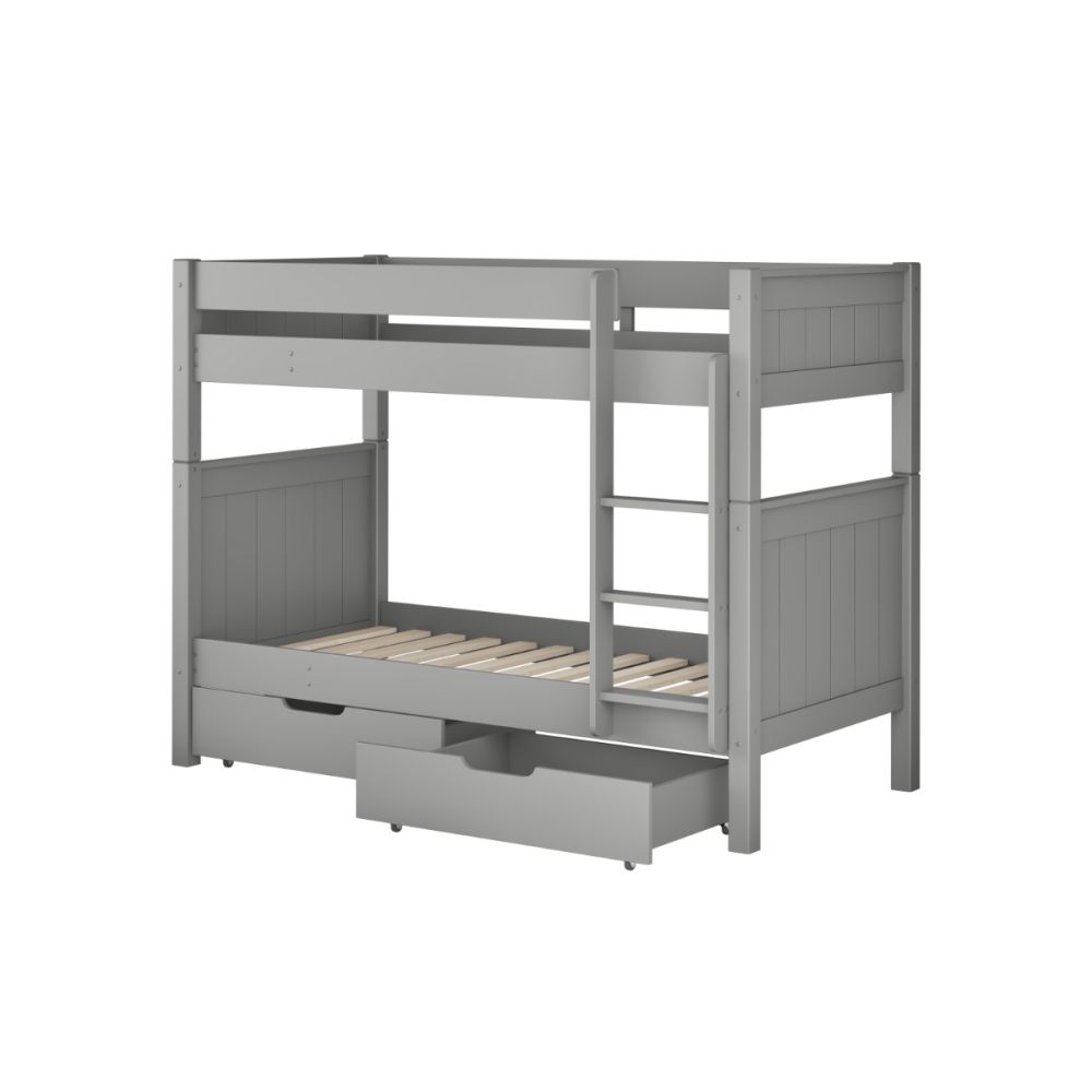 New Classic Bunk Bed With A Pair Of Drawers Grey