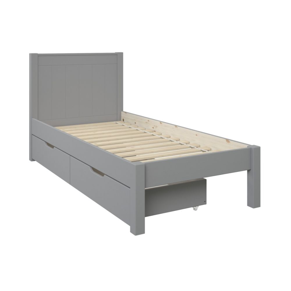 Classic Grey Low End Single With A Pair Of Drawers 90x190cm