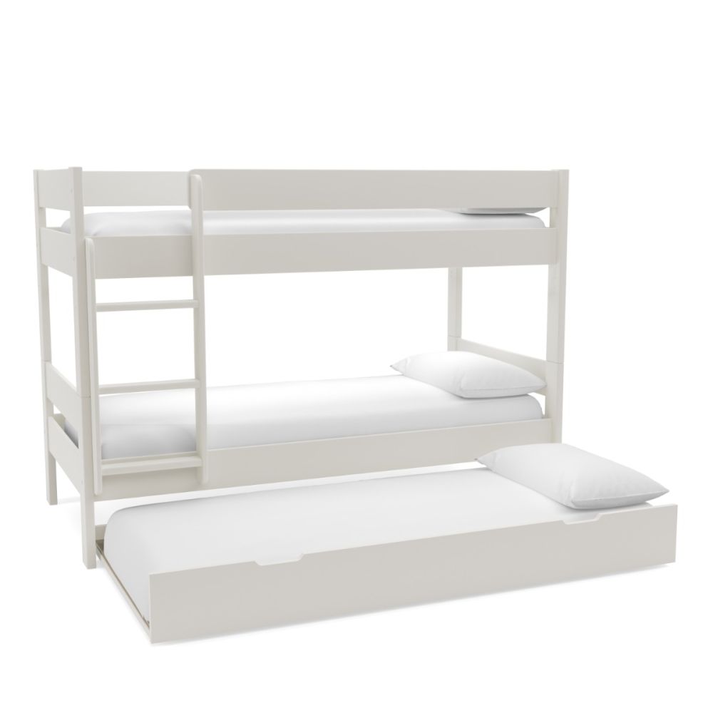 Compact Bunk Bed With Open Trundle White