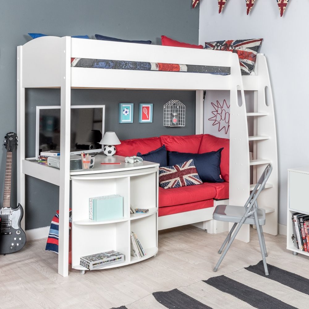Highsleeper, Sofa, Fixed Desk, POD Sofa Red