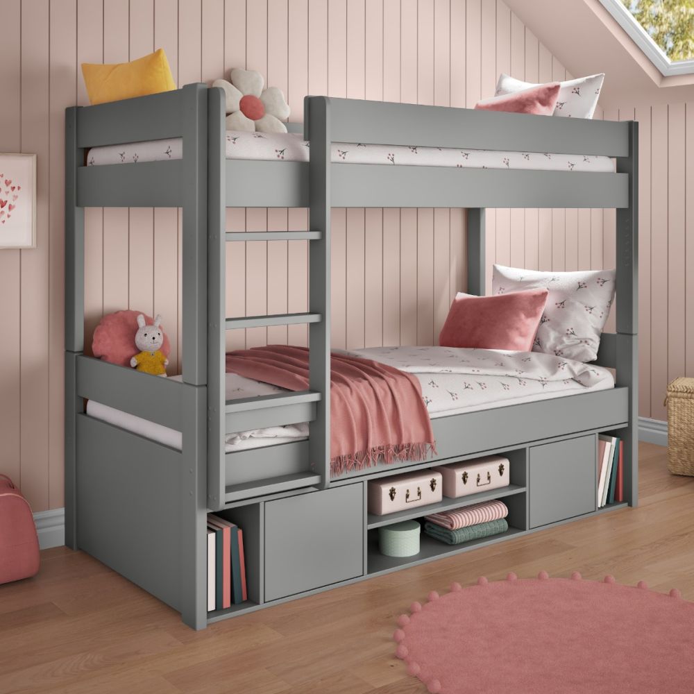 Uno Grey Bunk Bed With Under Bed Storage