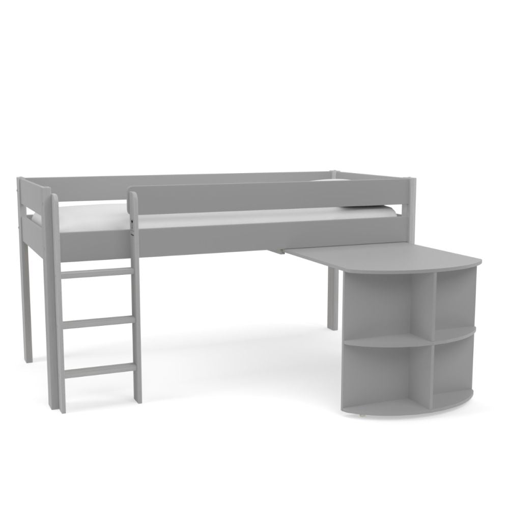 Uno Grey Midsleeper With Pull Out Desk